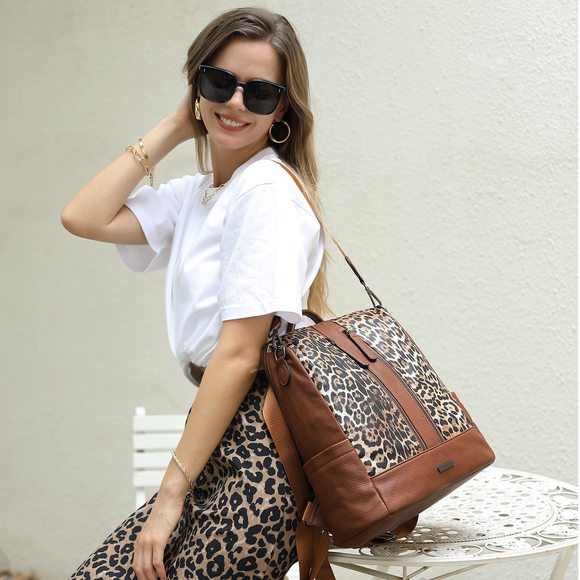 Backpack Purse Fashion Leather Backpack Convertible Large Travel -_-